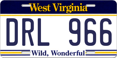 WV license plate DRL966
