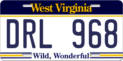 WV license plate DRL968