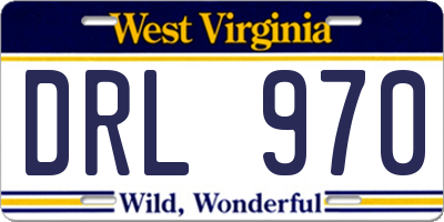 WV license plate DRL970