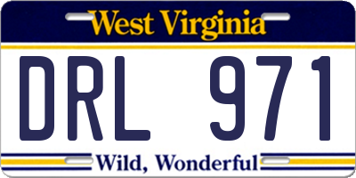WV license plate DRL971