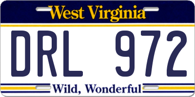 WV license plate DRL972