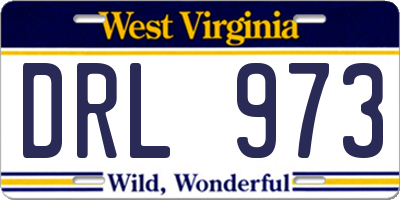 WV license plate DRL973
