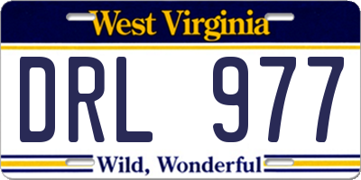 WV license plate DRL977