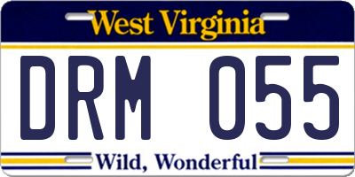 WV license plate DRM055