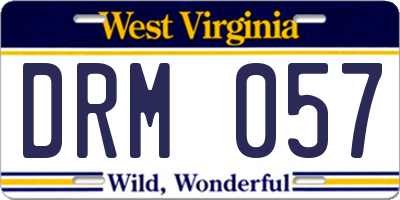 WV license plate DRM057