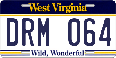 WV license plate DRM064