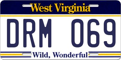 WV license plate DRM069