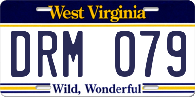 WV license plate DRM079