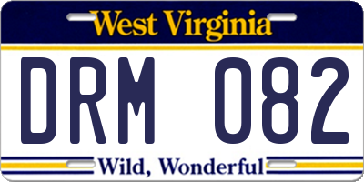 WV license plate DRM082
