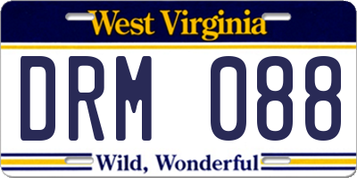 WV license plate DRM088