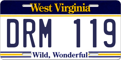 WV license plate DRM119