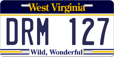 WV license plate DRM127