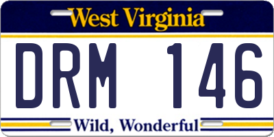WV license plate DRM146