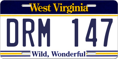WV license plate DRM147