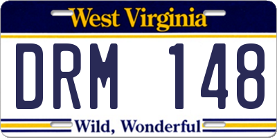 WV license plate DRM148