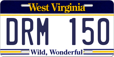 WV license plate DRM150