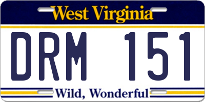 WV license plate DRM151