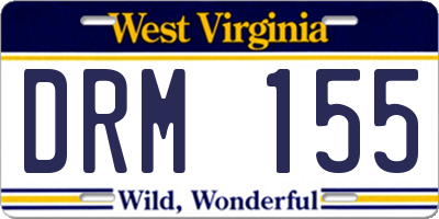 WV license plate DRM155