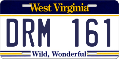 WV license plate DRM161