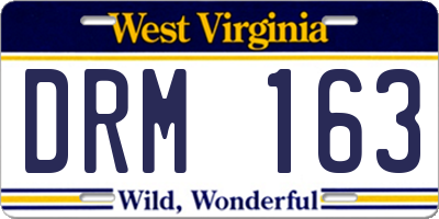 WV license plate DRM163