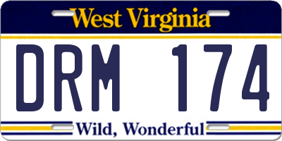 WV license plate DRM174