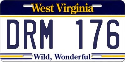 WV license plate DRM176