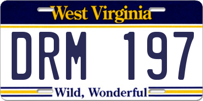 WV license plate DRM197
