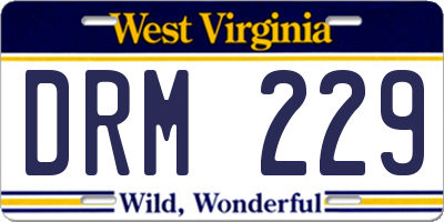 WV license plate DRM229