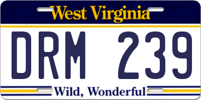 WV license plate DRM239