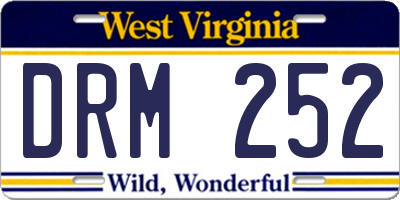 WV license plate DRM252