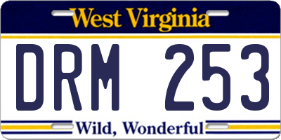 WV license plate DRM253