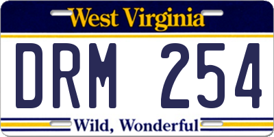WV license plate DRM254