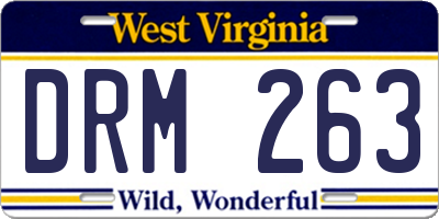 WV license plate DRM263