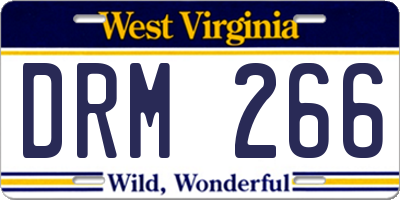WV license plate DRM266