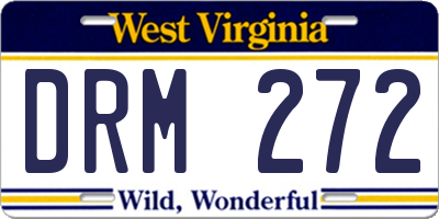 WV license plate DRM272