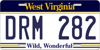 WV license plate DRM282