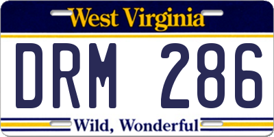 WV license plate DRM286