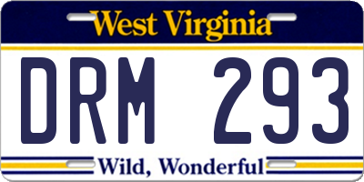 WV license plate DRM293
