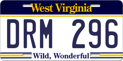 WV license plate DRM296