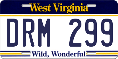WV license plate DRM299