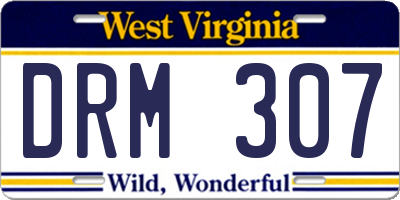 WV license plate DRM307