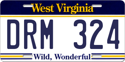 WV license plate DRM324