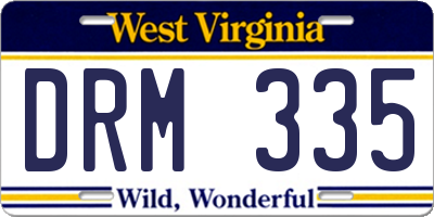 WV license plate DRM335