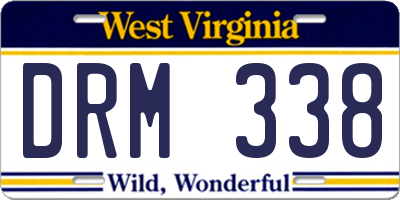 WV license plate DRM338