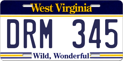 WV license plate DRM345