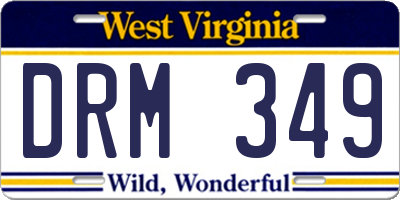 WV license plate DRM349