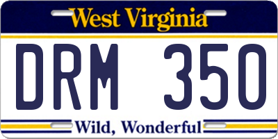 WV license plate DRM350