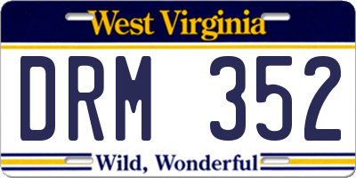 WV license plate DRM352