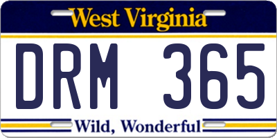 WV license plate DRM365