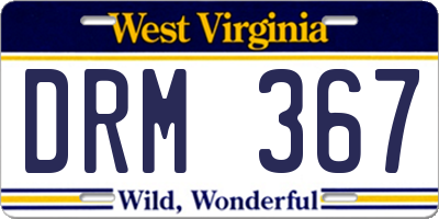 WV license plate DRM367